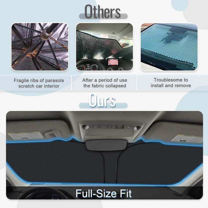 [Upgrade] CDEFG Kompatibel mit Nissan Qashqai J11 2014-2021 Sonnenschutz Abdeckungen Frontscheibe So