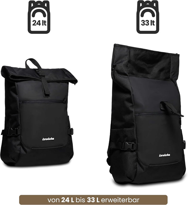 INVICTA ACT FOLD Rucksack aus nachhaltigem Stoff, Praktisch &amp; Unisex Leicht, kompakt, mit Laptopfach