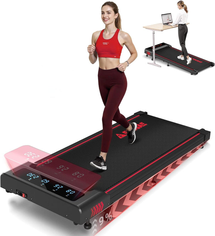 Walking Pad, 4-IN-1 Laufband für Zuhause, 1-10KM/H Laufband Schreibtisch mit 9% Steigung, 2.5HP bürs