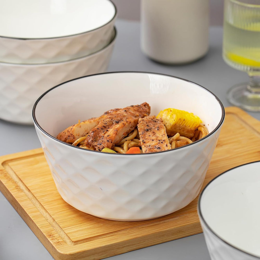 Müslischalen, 4 Stück Müsli Schale Keramik, 700ml Dessertschale, Salatschale für Haferflocken, Suppe