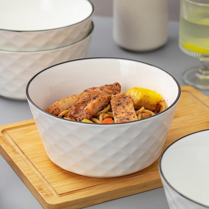 Müslischalen, 4 Stück Müsli Schale Keramik, 700ml Dessertschale, Salatschale für Haferflocken, Suppe