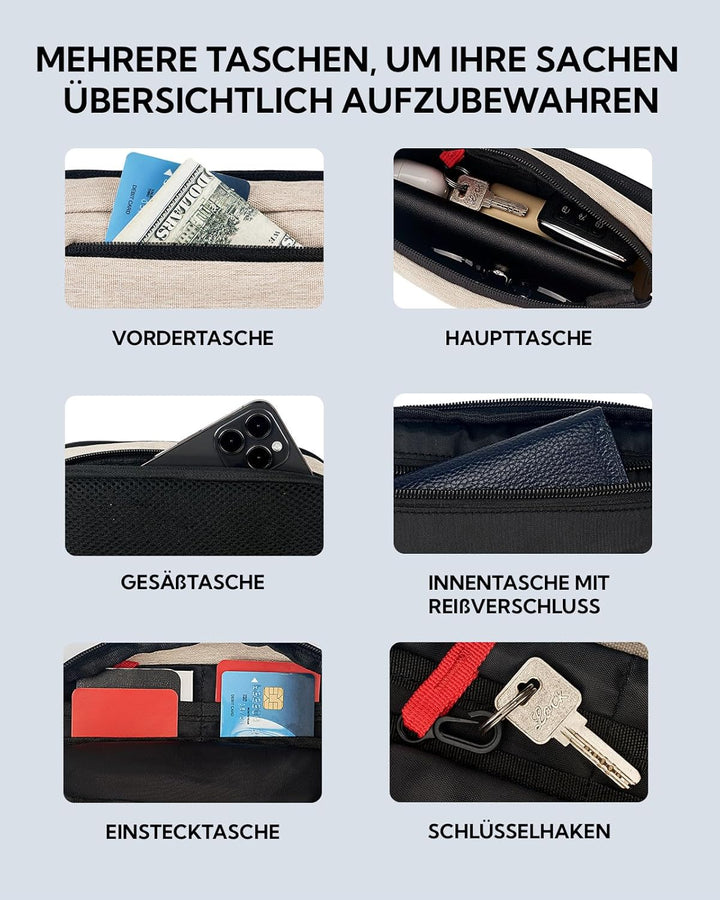 WATERFLY Bauchtasche Hüfttasche Herren Damen: Klein Gürteltasche Sport Bum Hip Bag Männer Frauen Wai