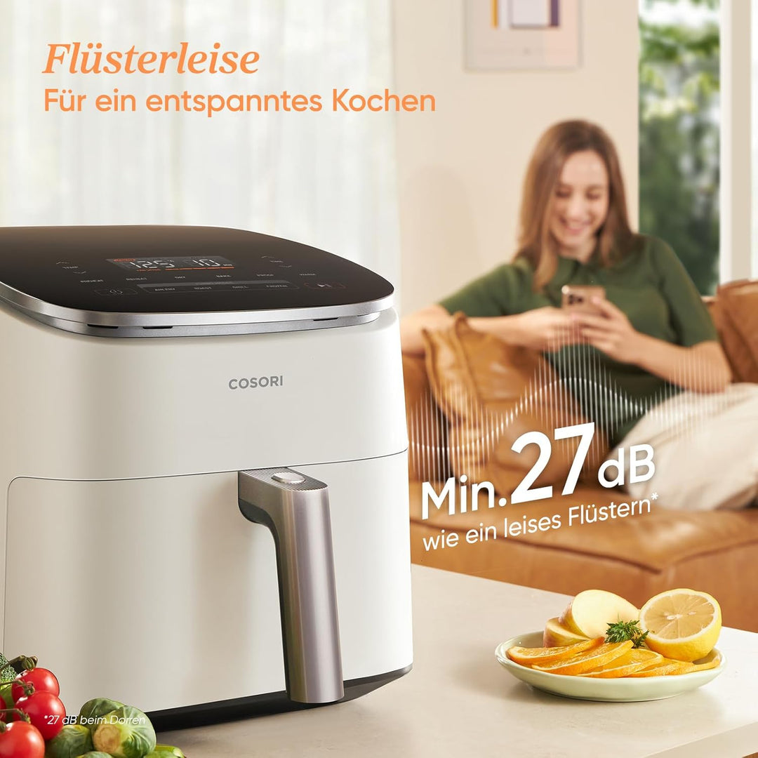Cosori Turboblaze Heissluftfritteuse Airfryer, 9-in-1 Air Fryer XXL 6L, leiser DC Motor mit 5 Geschw
