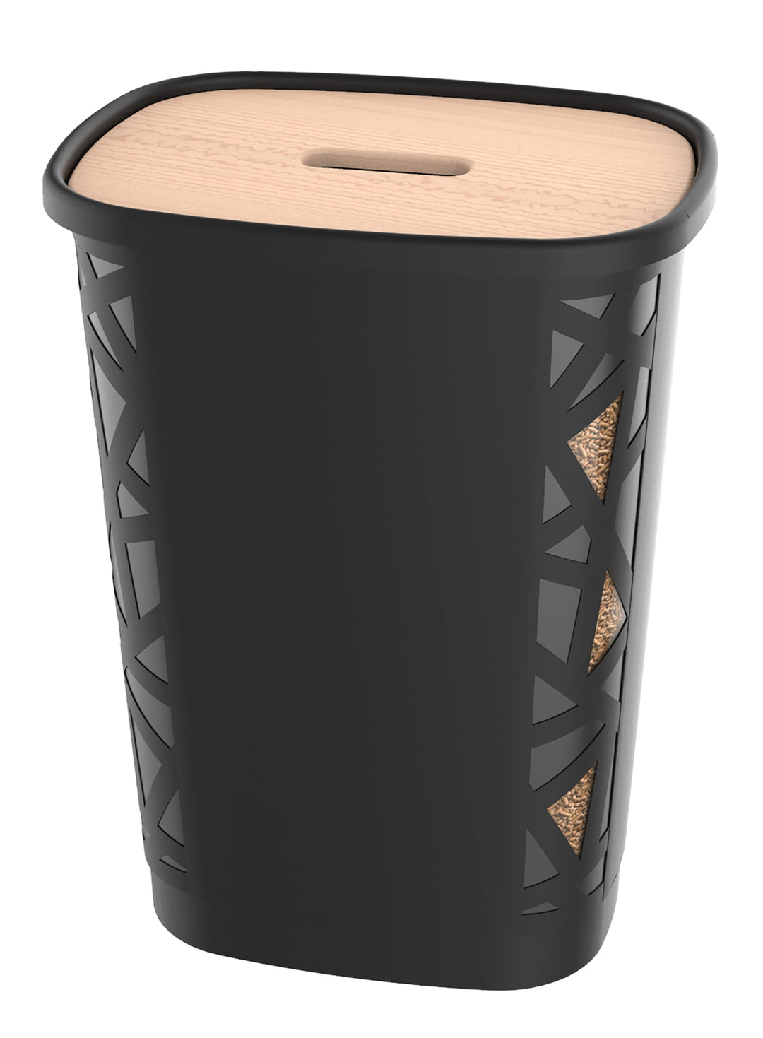 EDA - Pelletkasten Jura Montania XL mit Rollen, 70 l – für 45 kg Pellets – Schwarz, 010482 NO, 49,6