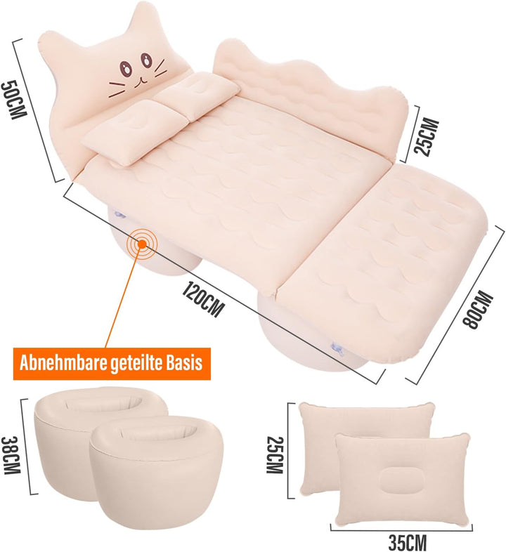 Ergocar Auto Luftmatratze Glückliche Katze Aufblasbare Matratze mit Pumpe Air Bett Camping Auto Kiss