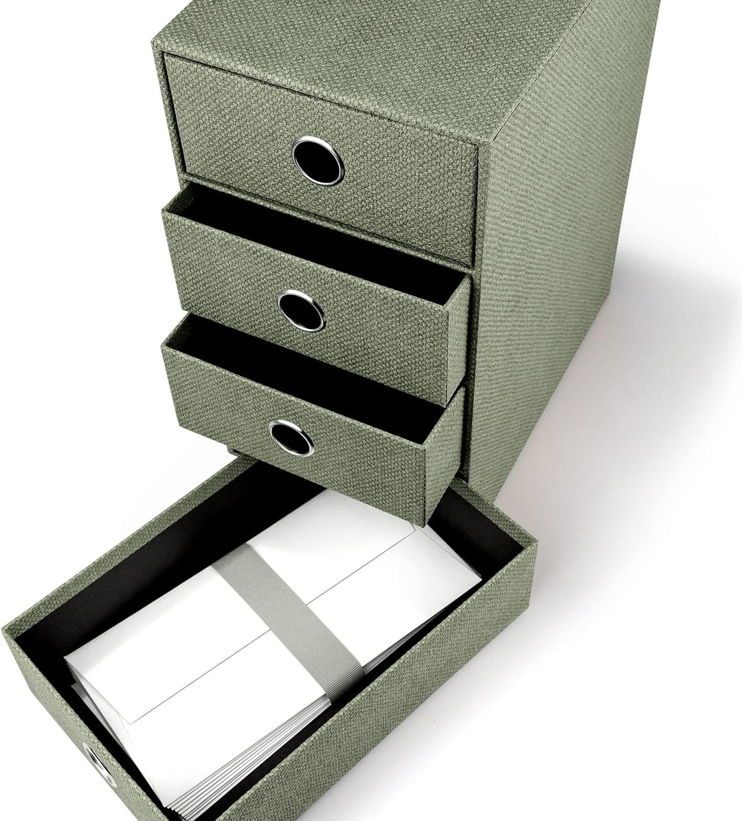 Rössler 1524452674 - S.O.H.O. 4er Schubladenbox für DIN A5, mit Griffloch, Special line Sage, 250 x