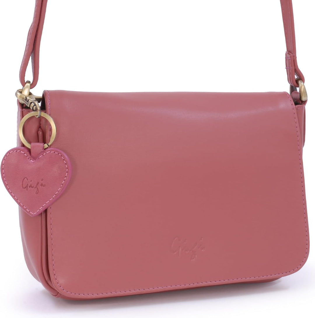 Gigi - Damen Leder Umhängetasche - Crossbody Bag/Handtasche Klein - Verstellbarer Schultergurt - mit
