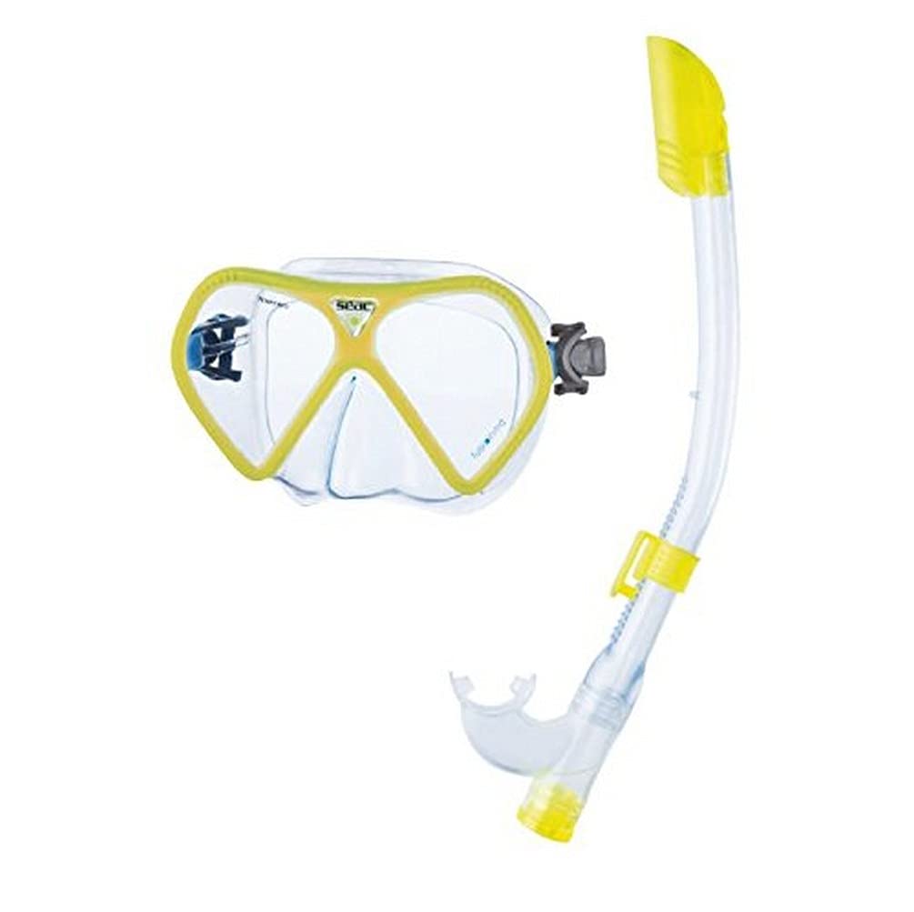 Seac Tauchen Schnorchel Set Fusion MD, Medium Fit gelb, gelb