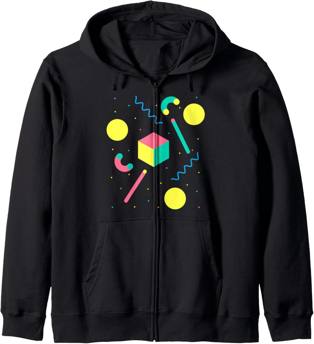 Retro 90er Jahre Vintage Geometrisches Muster Memphis Stil Kapuzenjacke