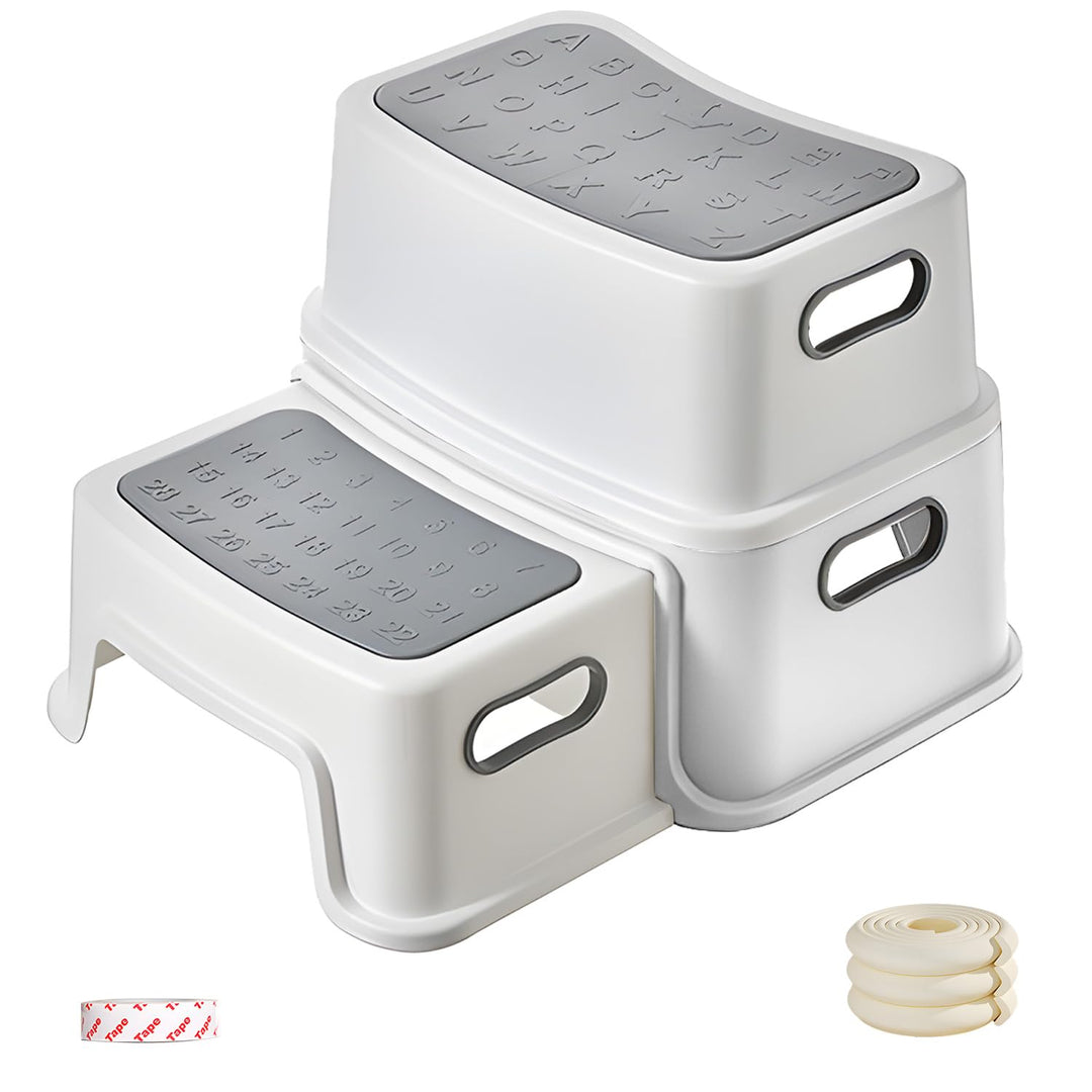Kinder Tritthocker, 2-Stufen Sicherer Hocker, Kinderhocker Anti-Rutschfüssen & Kippschutz Klohocker