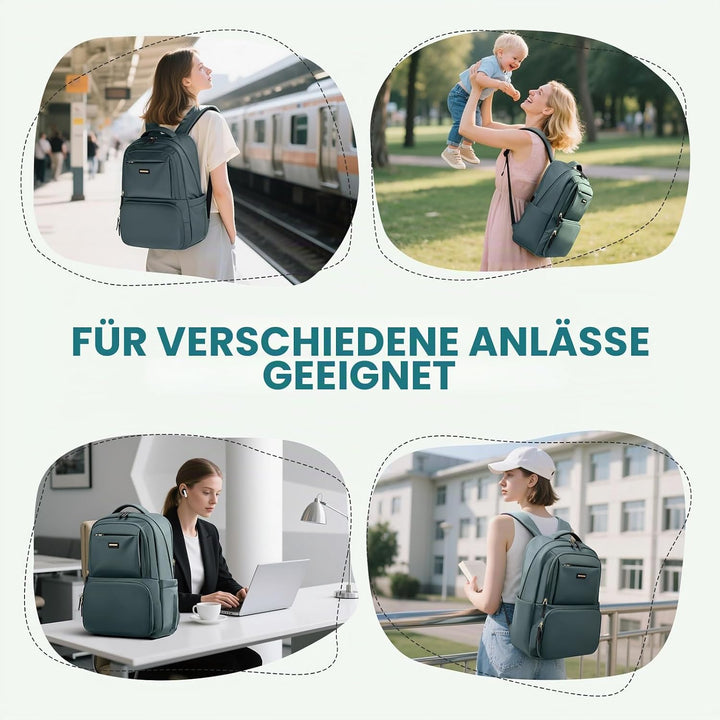 GOLF SUPAGS Lunch Rucksack Damen, 16 Zoll Laptop Rucksack Schulrucksack mit Lsoliertes Kühltasche fü
