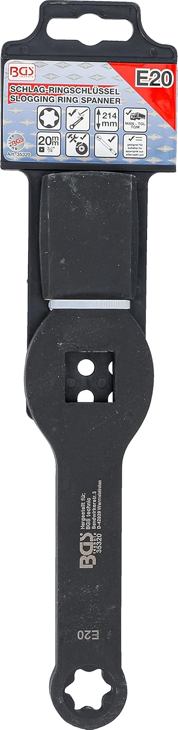 BGS 35320 | Schlag-Ringschlüssel | E-Profil (für Torx) | mit 2 Schlagflächen | SW E20 Schlüsselweite