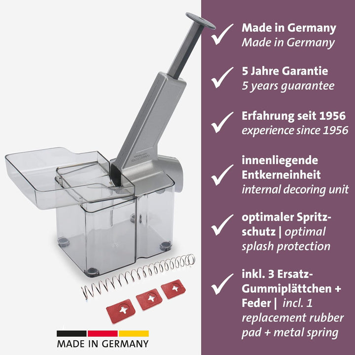 Westmark Kirschenentkerner mit Schütte und grosser Kernkassette, inklusive Verschleissteil-Set 4tlg.