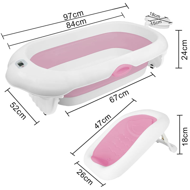 Faltbare Babybadewanne, geeignet für Babys von 0 bis 36 Monaten, ergonomisch und platzsparend, ideal