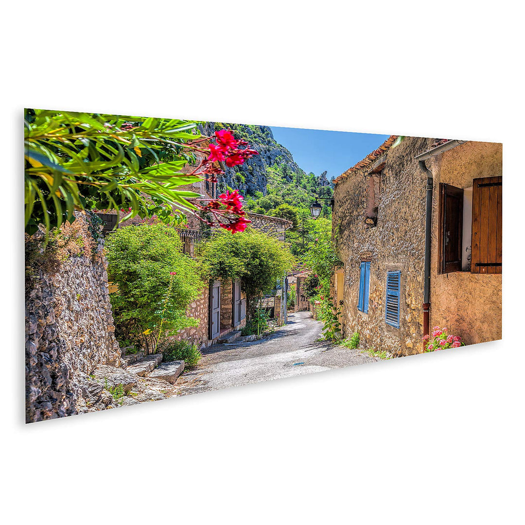islandburner Bild auf Leinwand Moustiers Sainte Marie Dorf Strasse Provence Frankreich Bilder Wandbi