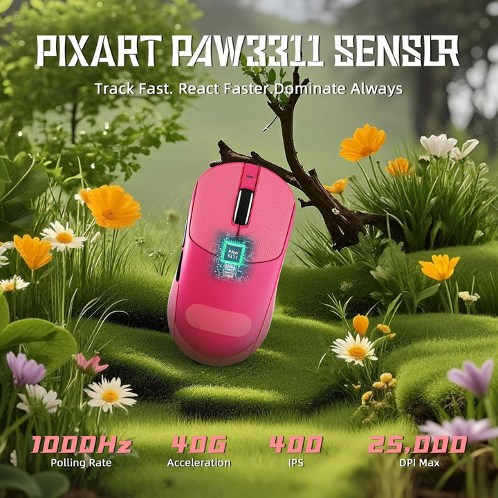ATTACK SHARK X8SE Kabellose Gaming-Maus, 55g Ultraleicht, PAW3311 Sensor, BK52820 Chip, 25.000 DPI,