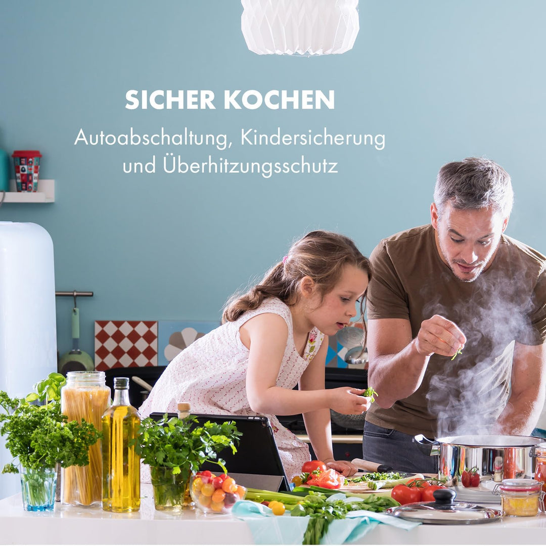Klarstein Induktionskochfeld, Glaskeramik Kochfeld, Induktionskochfeld mit 4 Platten, Einbau-Indukti