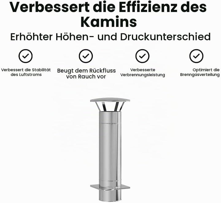vidaXL Kaminverlängerung Silber 35 x 35 x 82 cm Edelstahl, Garten und Terrasse, Coole Kamin-Accessoi