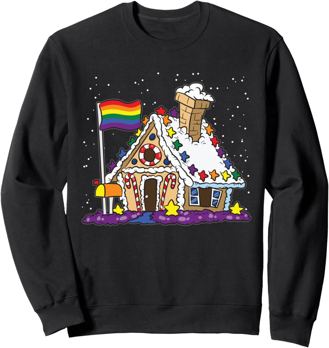 Regenbogen-Pfefferkuchenhaus für stolze Schwule und Lesben Sweatshirt
