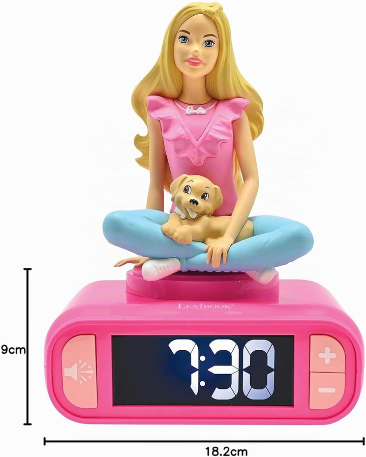 Lexibook RL800BB, Mattel, Barbie Nachtlicht Wecker, Klänge und Melodien, LCD-Bildschirm mit Hintergr