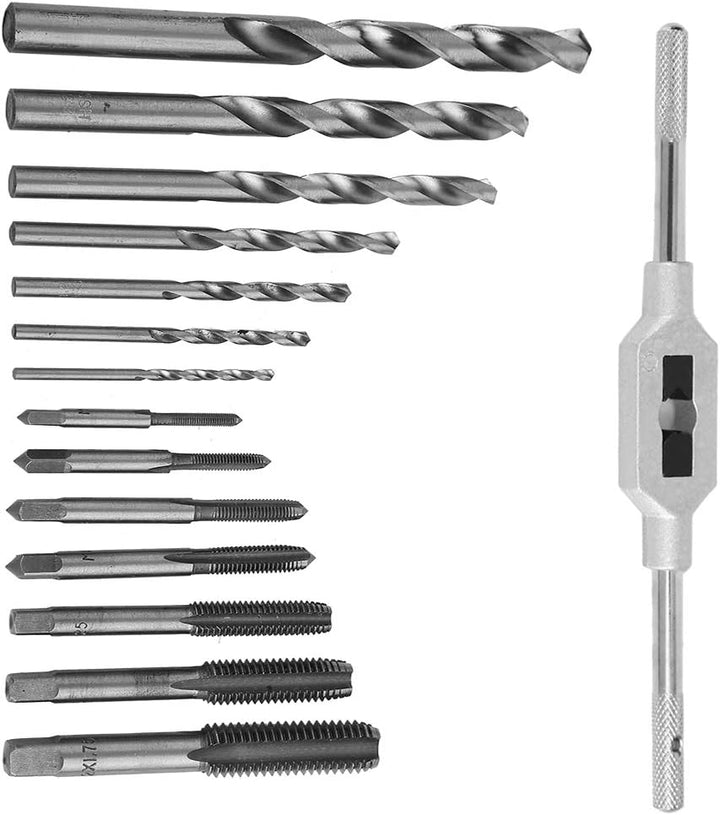 15 stücke Stahl Schraubenschlüssel Gewindebohrer Spiralbohrer Set Metallbearbeitung DIY Werkzeuge