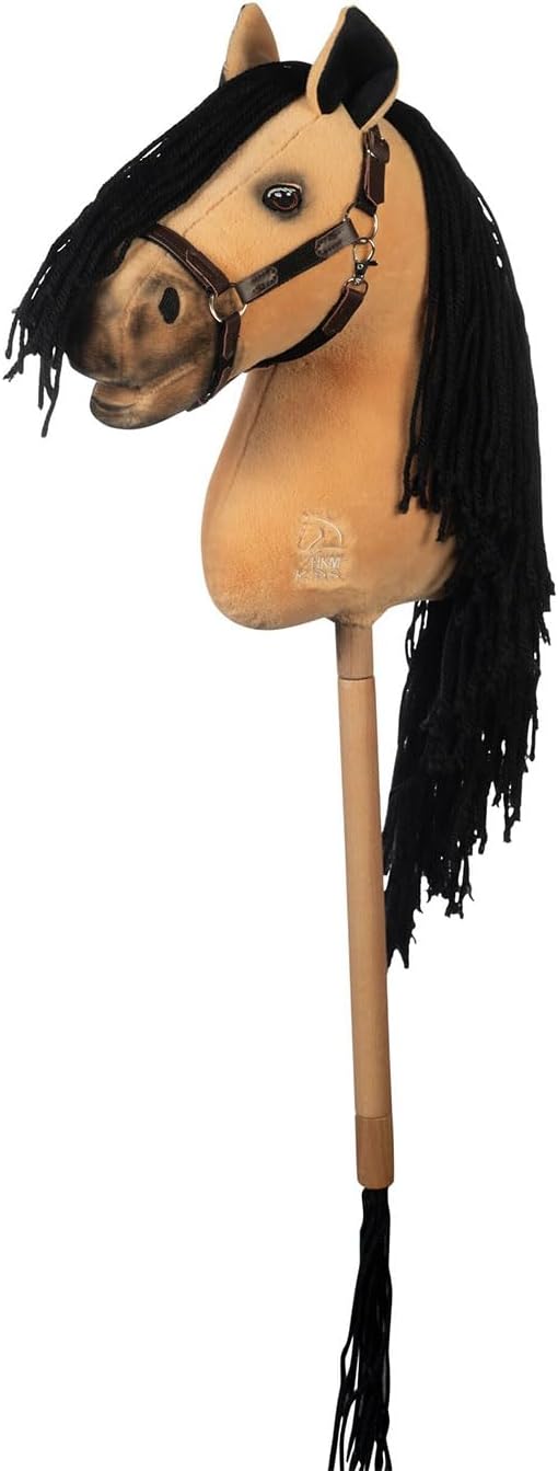 Brama West HKM Hobby Horse Premium Set – Steckenpferd mit Premium Decke & Fliegenhaube in Beige – mi