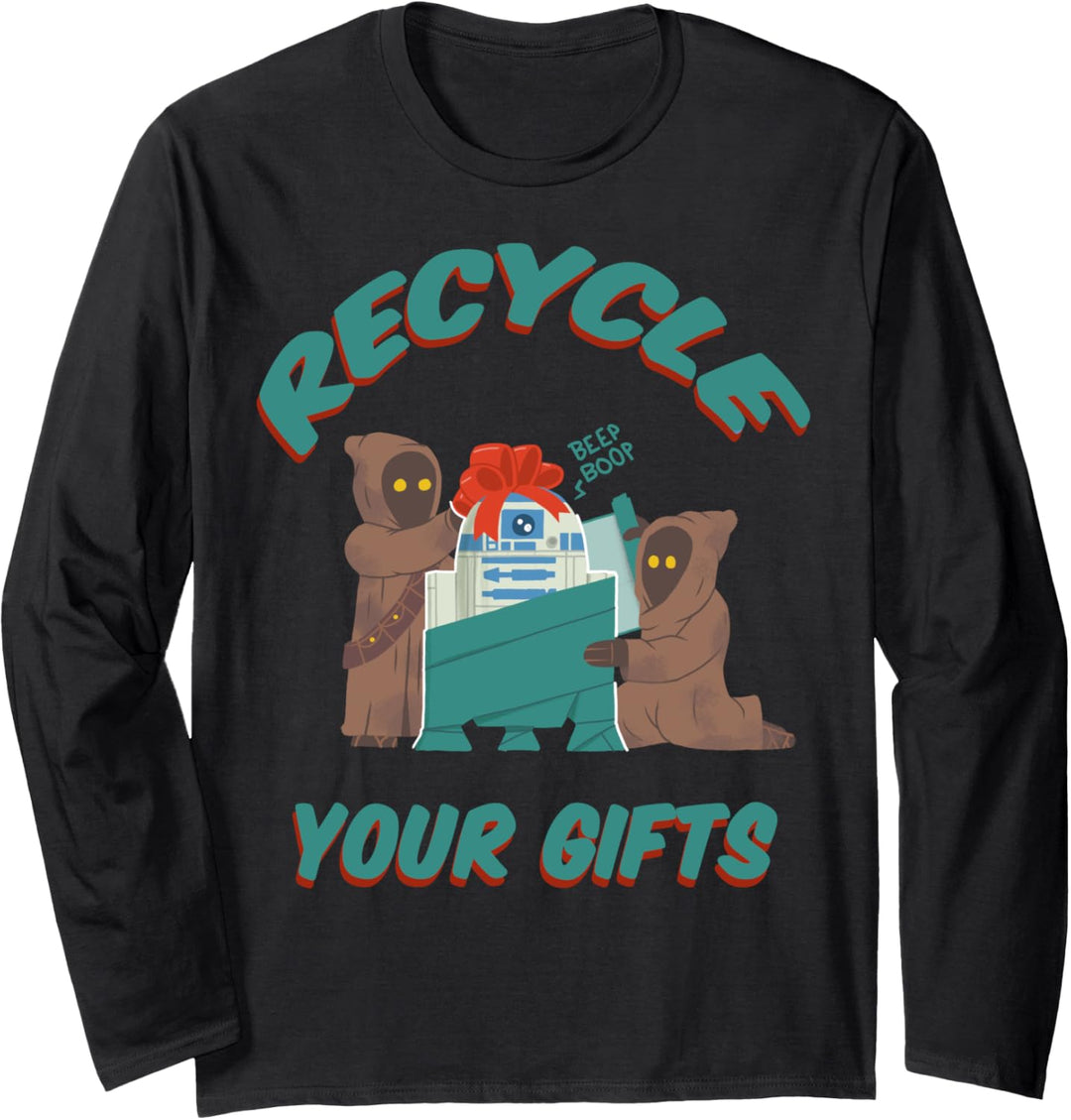Star Wars Christmas Jawas Recycle Your Gifts R2-D2 Langarmshirt