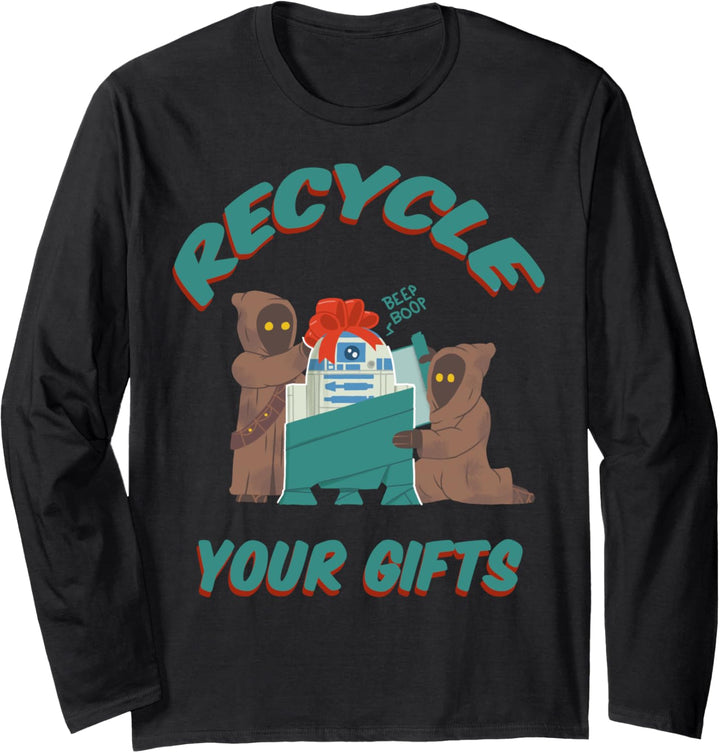 Star Wars Christmas Jawas Recycle Your Gifts R2-D2 Langarmshirt