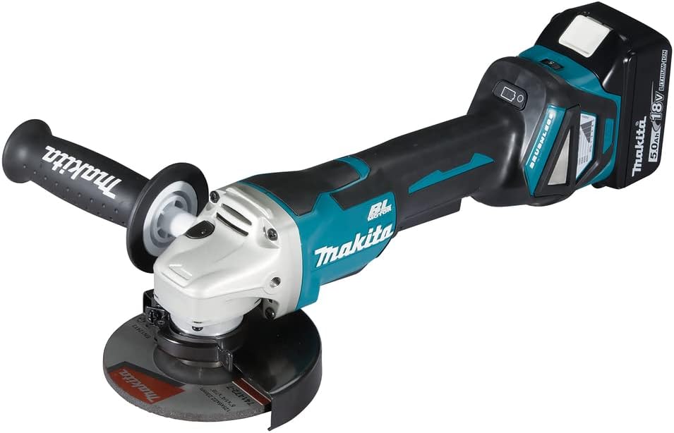 Makita DGA515Z Akku-Winkelschleifer 18 V mit Paddleschalter (ohne Akku, ohne Ladegerät), Pfauenblau