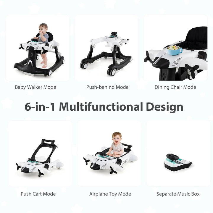 LIFEZEAL Baby Lauflernhilfe, Klappbares Babywalker mit einstellbarer Geschwindigkeit, 6 in 1 Laufaut