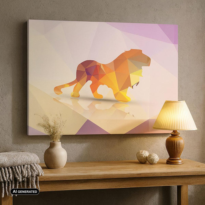 Bilder auf Leinwand Löwe Illustration modern Leinwandbild 70x50cm Wandbilder Dekoration Wohnzimmer S