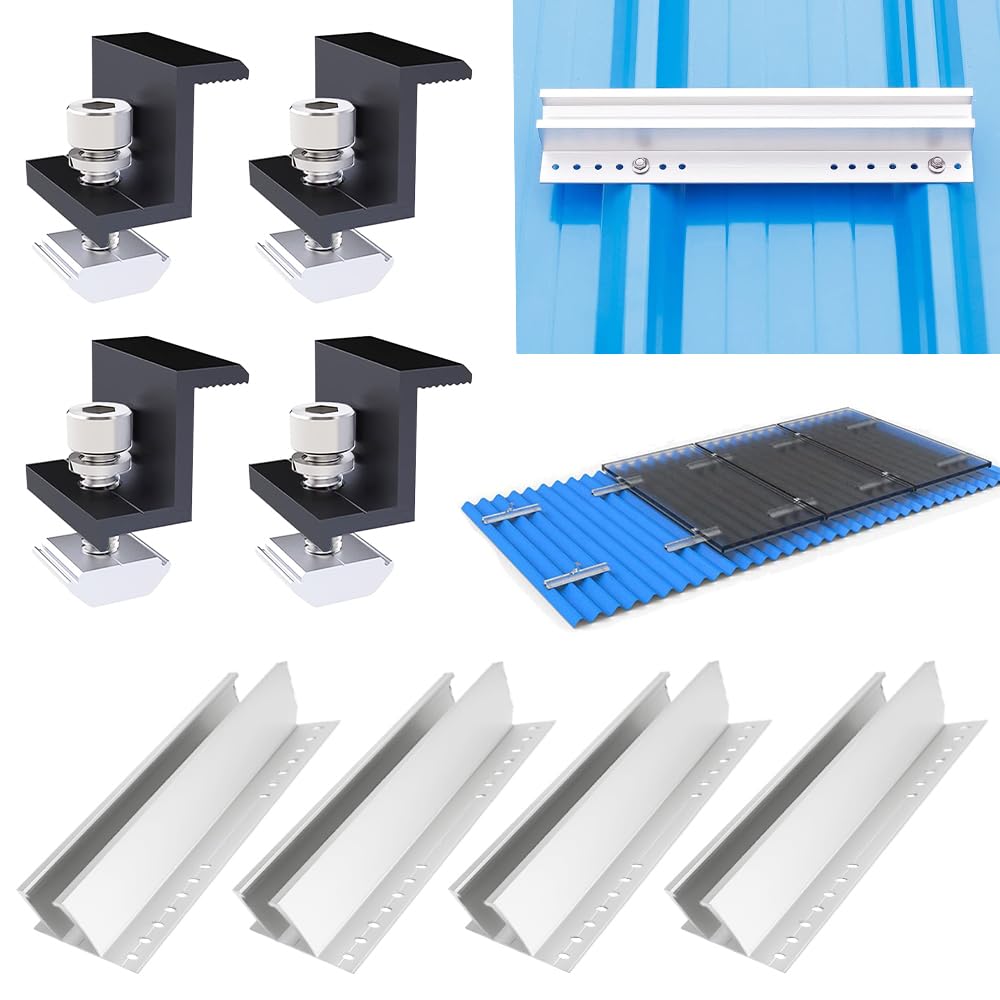 Solarmodul Halterung Kit,Flachdach PV Halterungen Kit, Alu Photovoltaik Montageschiene 300MM, für 35