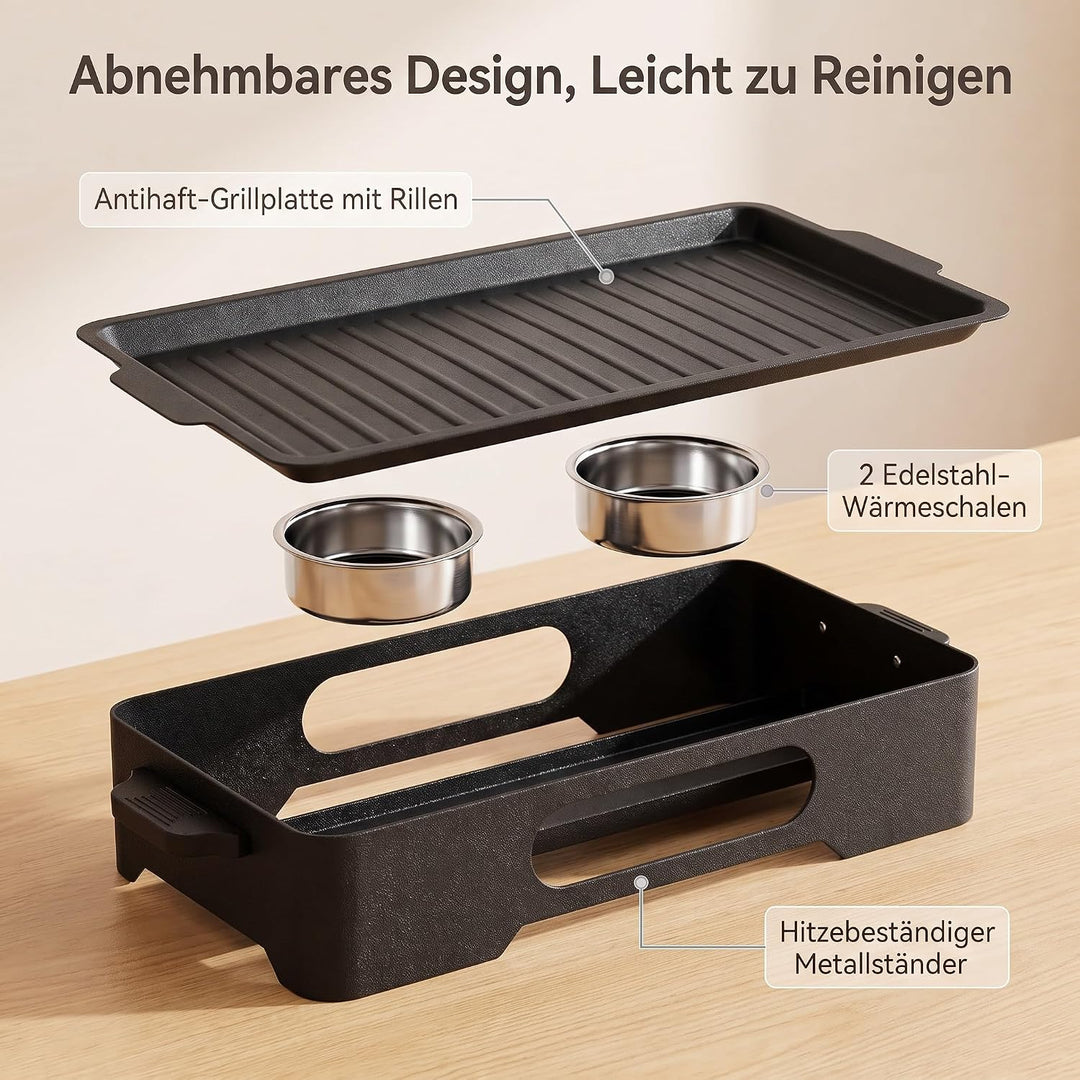 BBQ Warmhaltebehälter Grillgut, Abnehmbarem Grillrost, für Teelicht &amp; Grillpaste – Camping &amp; Zuhause