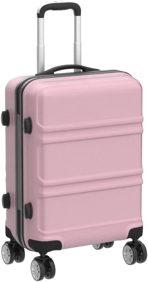 KONO Koffer Trolley Reisekoffer aus ABS+PC – Leichter Hartschalenkoffer mit 4 Zwillingsrollen und TS