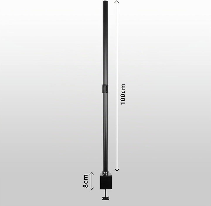 Duronic DMT100 Monitorarm Mittelstange, 100 cm Stange mit Tischklemme, Kompatibel mit Allen Duronic
