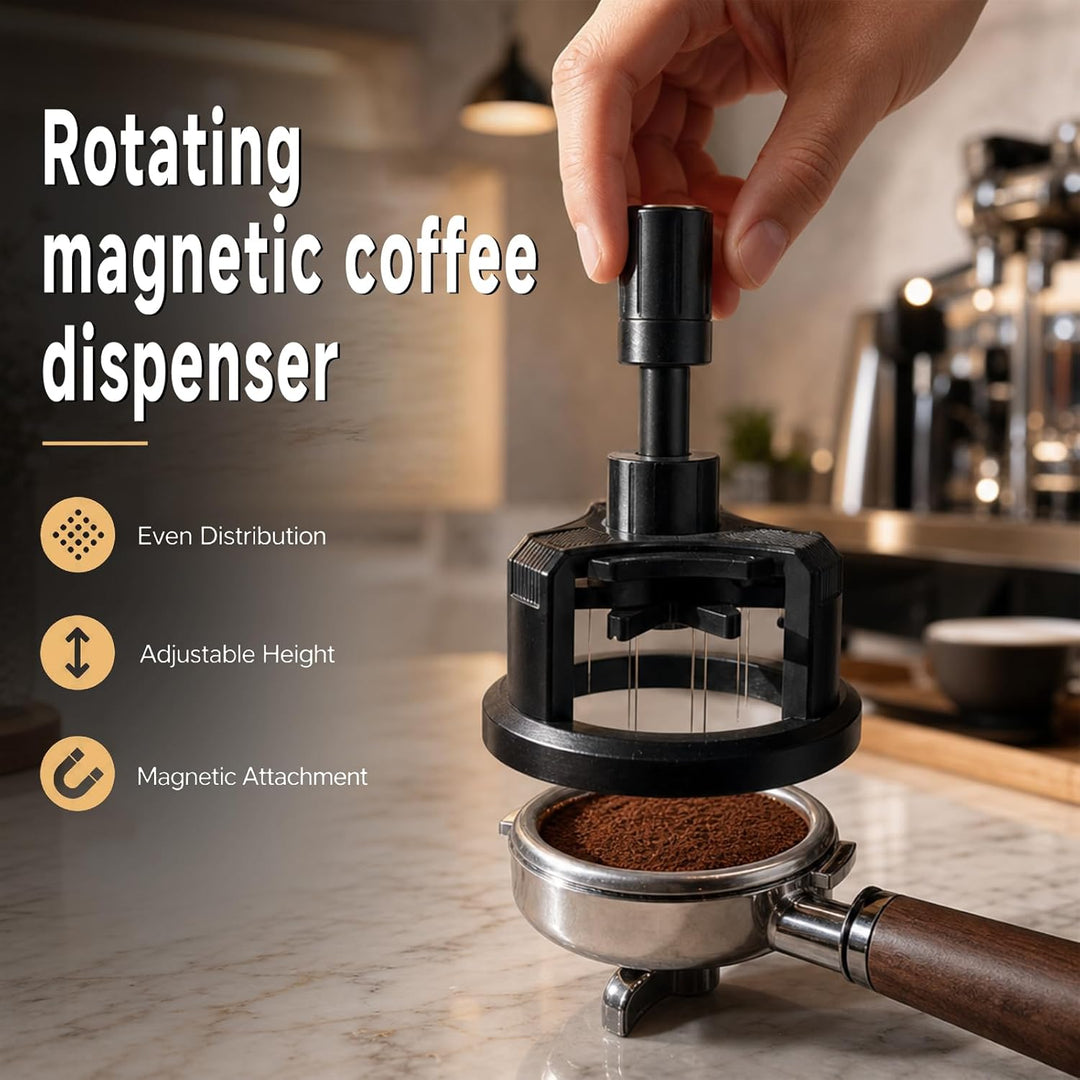 Normcore V4.1 Gefederter Espresso Tamper mit Nadel & Leveler, 58mm Espresso-Verteilungswerkzeug Eins