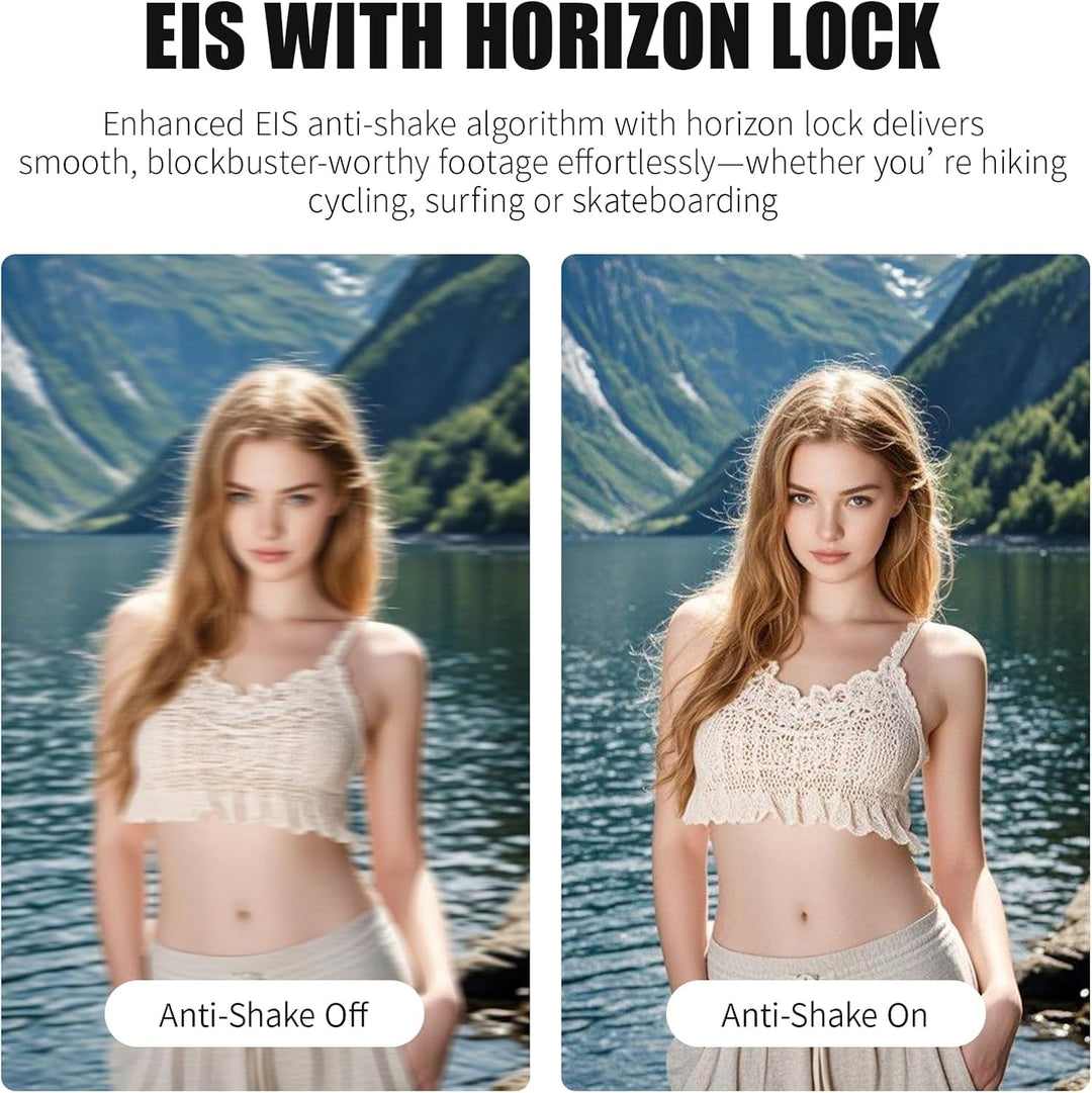 OBEST Action Cam 4K 30FPS Wasserdicht 10m WiFi Action Kamera 64GB Mini Bodycam Körperkamera Bildstab