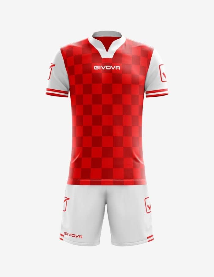 Givova Competition, Kit Fussball Unisex – Erwachsene XL weib/rot, XL weib/rot