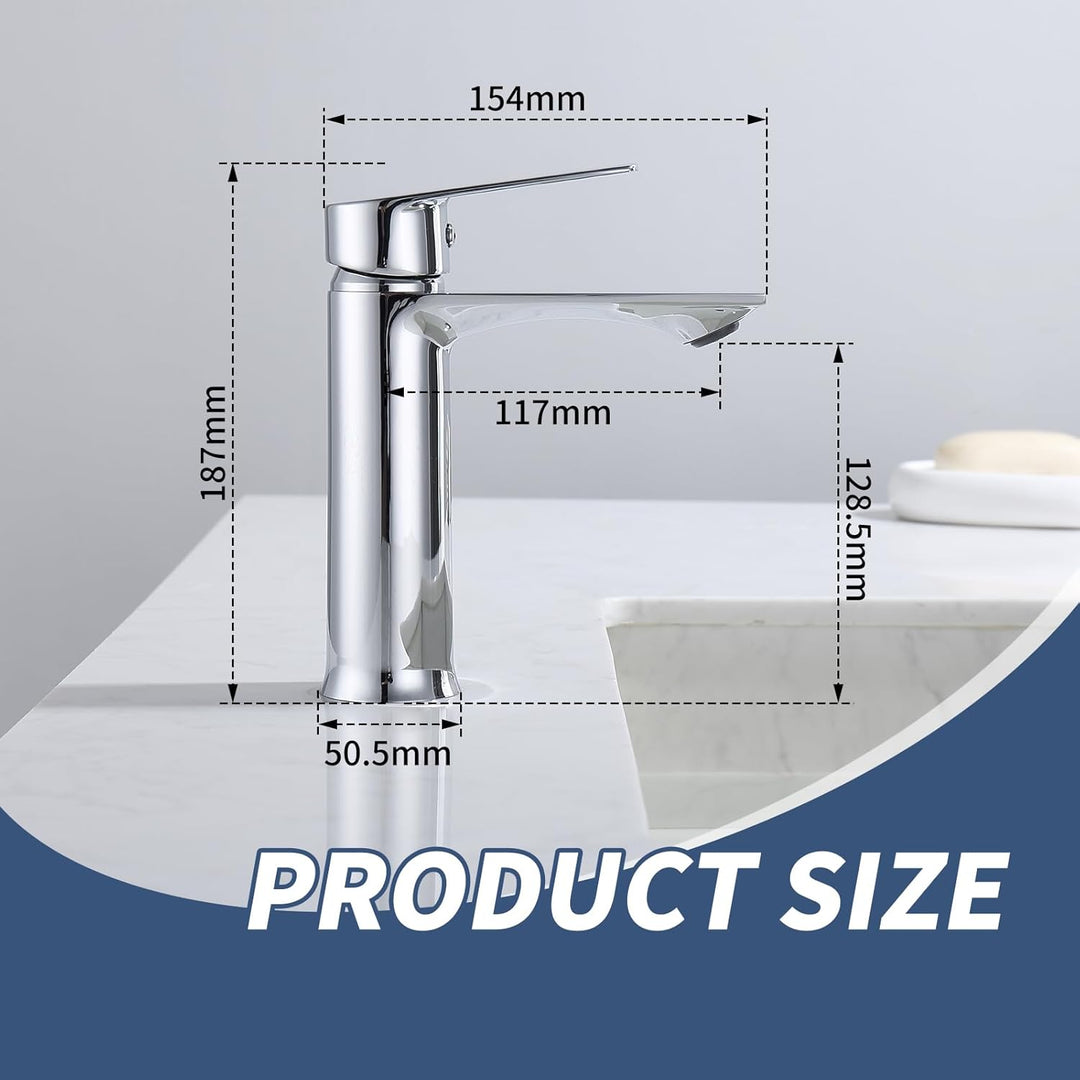 HOMELODY Wasserhahn Bad Chrom Waschtischarmatur Bad Armatur Mischbatterie Waschbeckenarmatur Einhebe