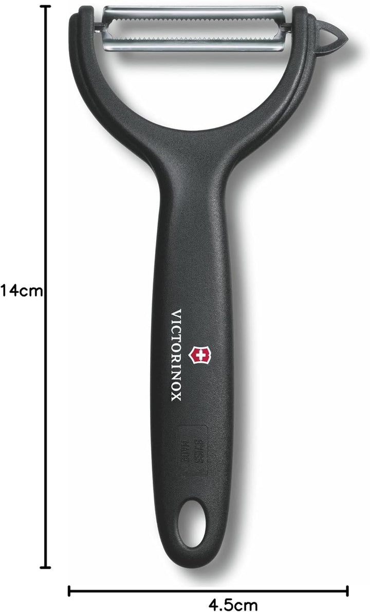 Victorinox Peeler Sparschäler, Gemüseschäler, Extra scharf, Zackenschliffklinge/Zweischneidig, Ergon