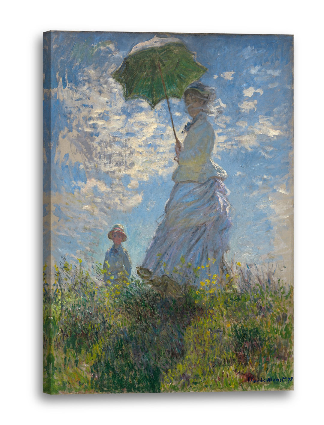 Printed Paintings Leinwand (60x80cm): Claude Monet - Frau mit Sonnenschirm - Madame Monet mit Ihr 60