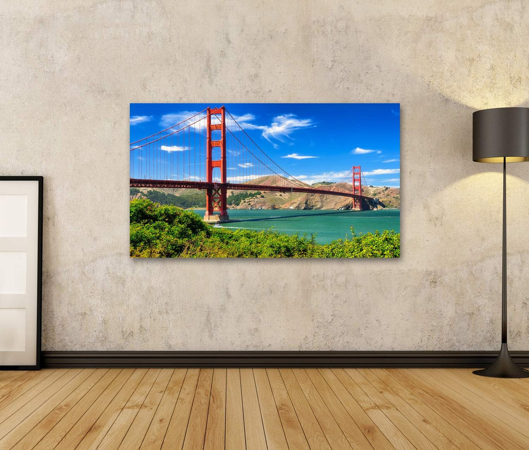islandburner Bild auf Leinwand Golden Gate Bridge Tag Landschaft Bilder Wandbilder Poster Leinwand 1
