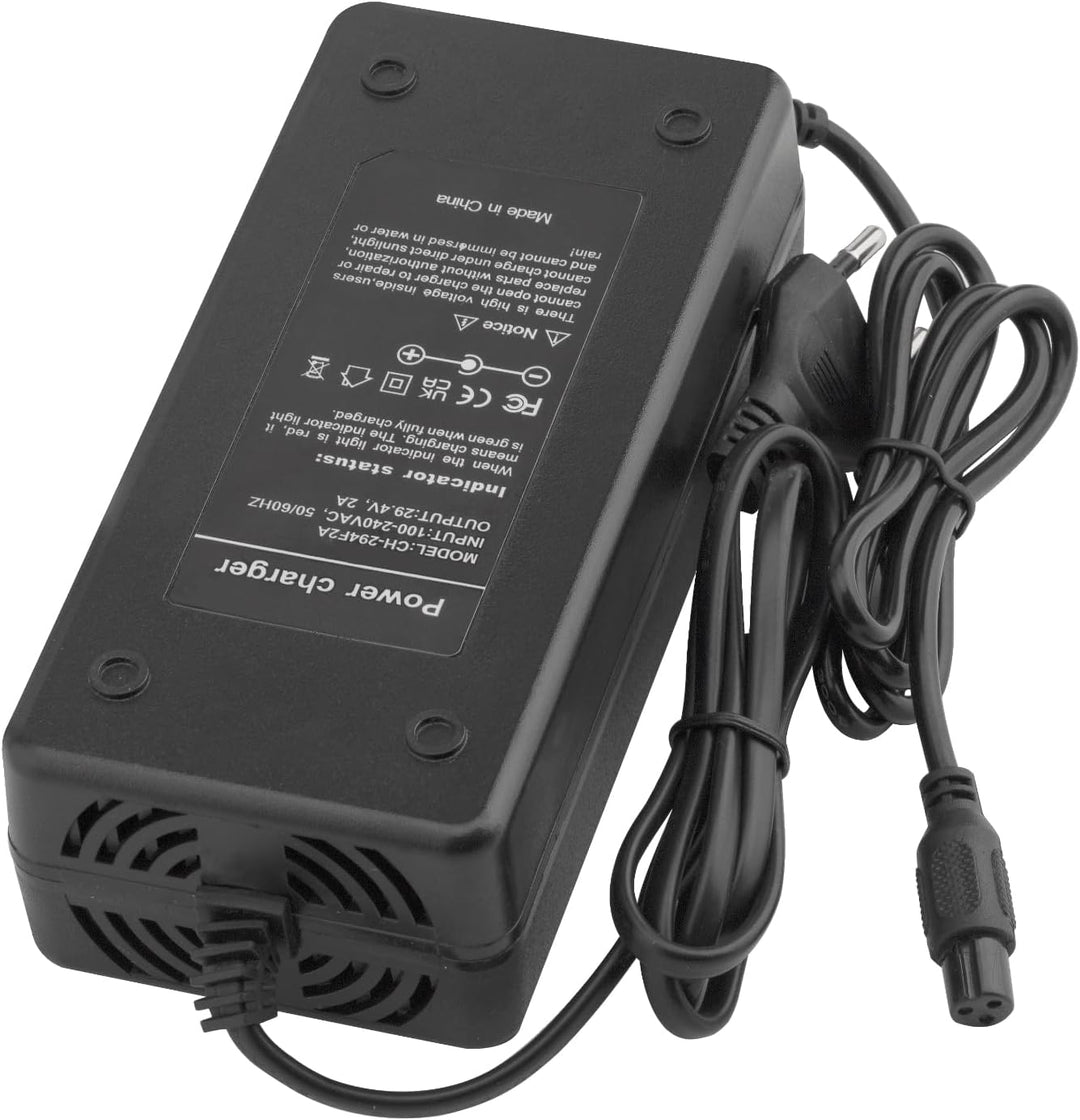 29.4V 2A Li-Ion Ladegerät mit DC Kopf, 3 Pin XLR, 3P GX16, 3P GX12, 3P Plug Netzadapter D-GX12, D-GX