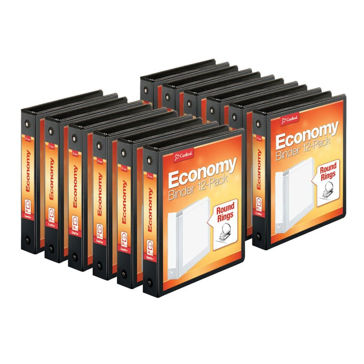 Cardinal Economy 3-Ring Binders, 1.5", Round Rings, Holds 350 Sheets, ClearVue Presentation View, No