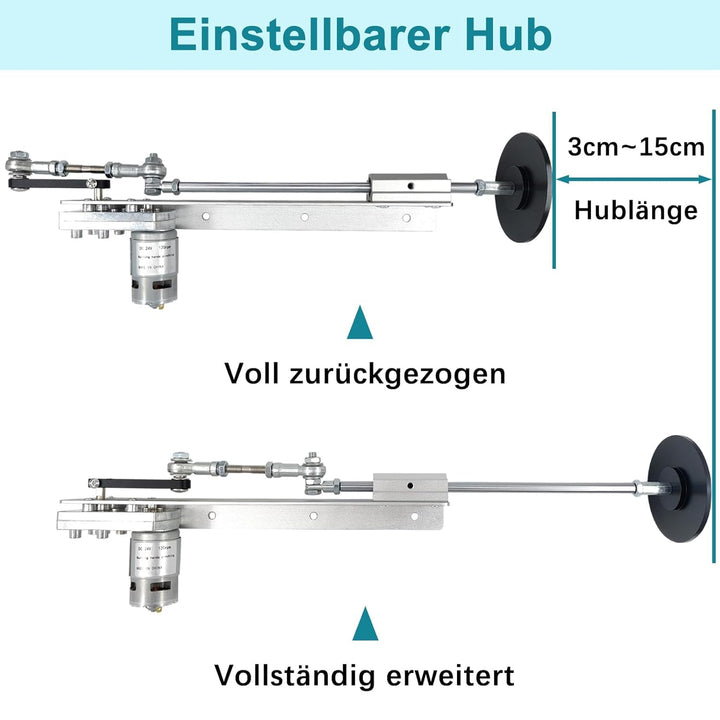 Hubkolbenmotor Linearaktuator DC 24V 160rpm Hub 30-150mm mit Saugnapf und Geschwindigkeitsregler, ei