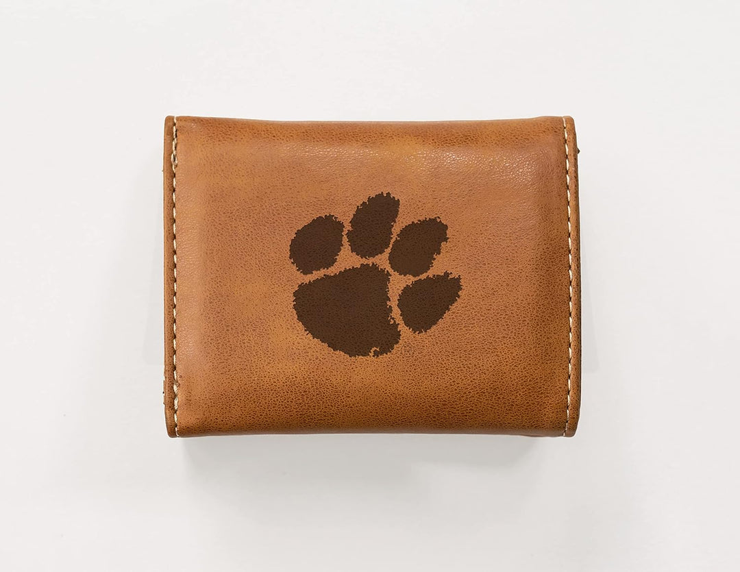 NCAA Rico Industries Laser Engraved Trifold Laser Engraved Tri-Fold Wallet - Men's Accessory Clemson