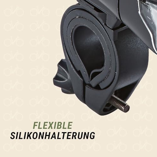 Prophete LED-Scheinwerfer Fahrradlicht 30 Lux, Umschaltbar auf 15 Lux, LED-Frontlicht mit Batteriein