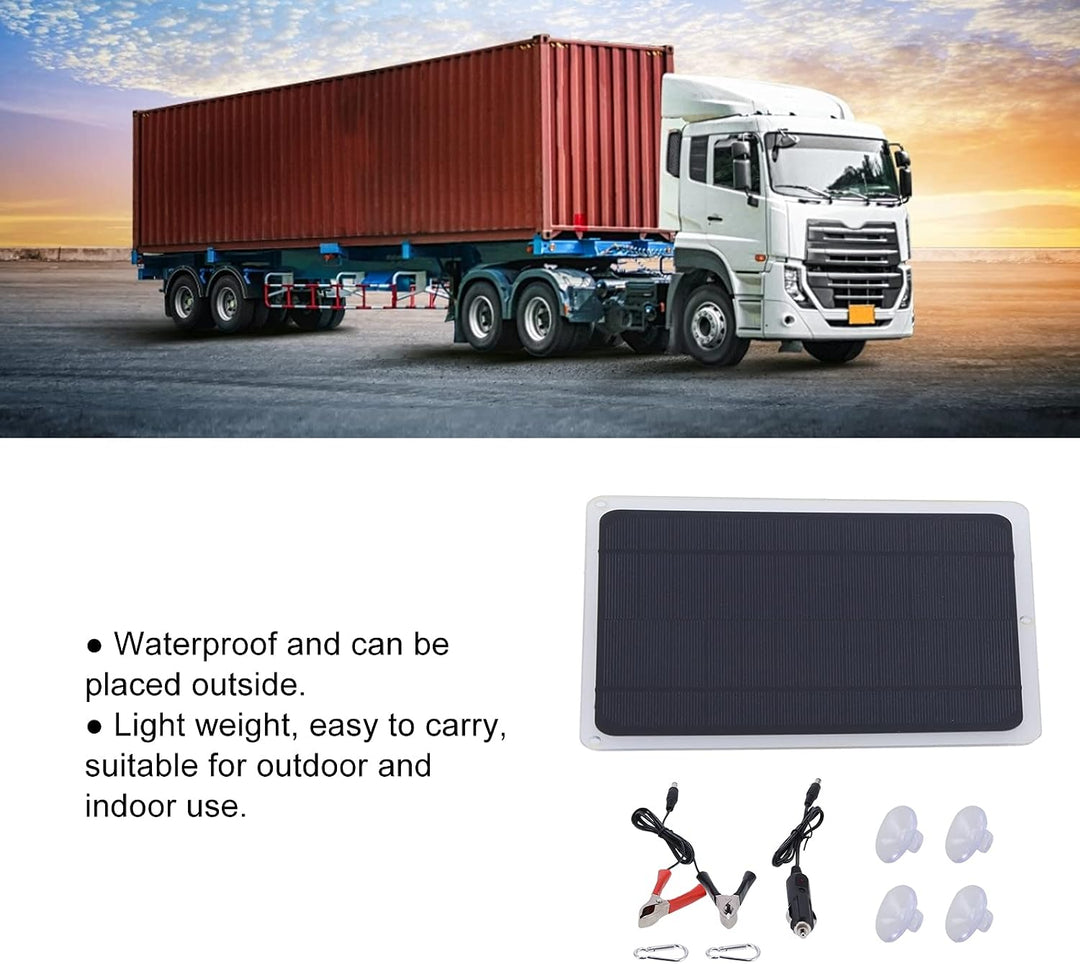 Solar LED Clip Panel, 6W 12V Solarpanel-Ladegerät für Auto, Wohnmobil und Boot, Ultradünn, IP65 Wass