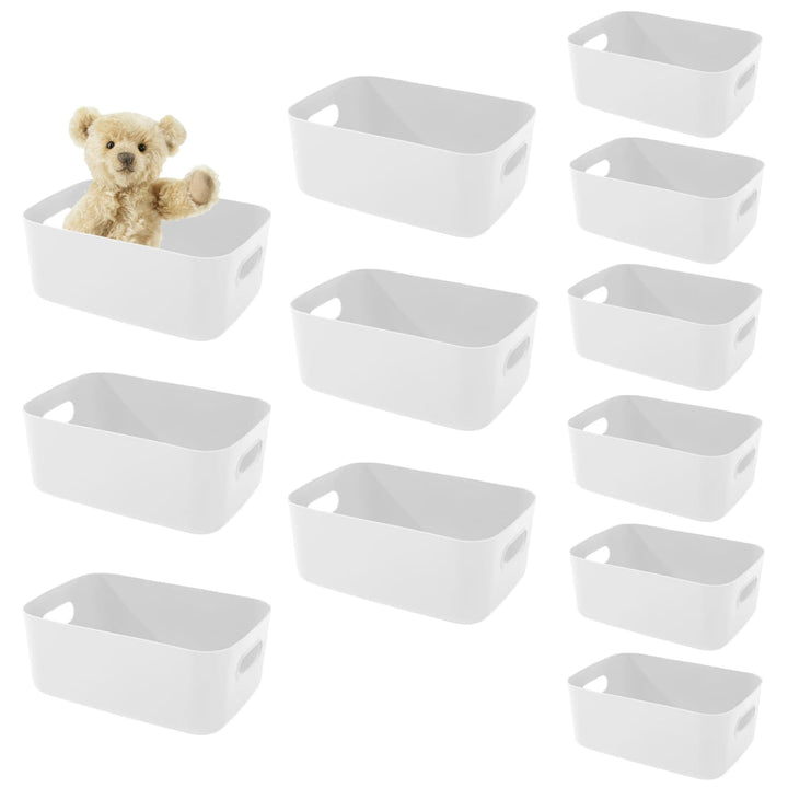 12 Stück Aufbewahrungsbox,Aufbewahrungskorb Kunststoff,Aufbewahrungsboxen storage boxes mit Griff fü