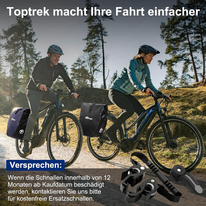 toptrek Fahrradtasche Gepäckträger, Wasserdicht Fahrradtaschen für Gepäckträger mit Schnalle der Neu